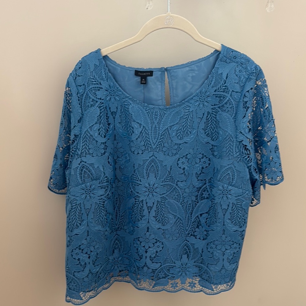 Elegant Blue Lace Top
